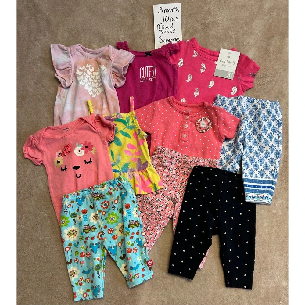 105 Piece Baby Girl Clothing Lot 3 Month Carters Gerber Old Navy Mixed Separates